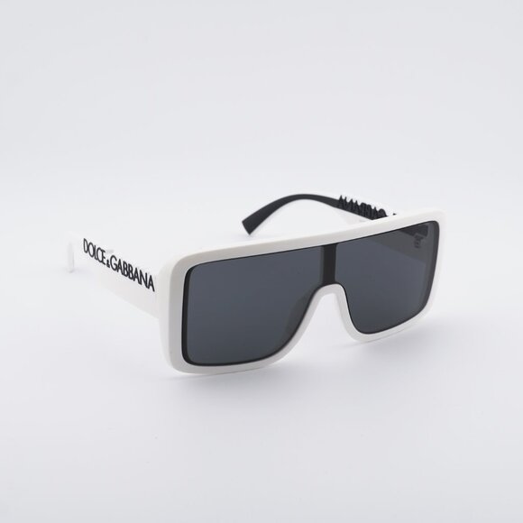 Dolce & Gabbana DG6204 331287 Sunglasses White Shield Frame, Dark Grey Lenses main image 8